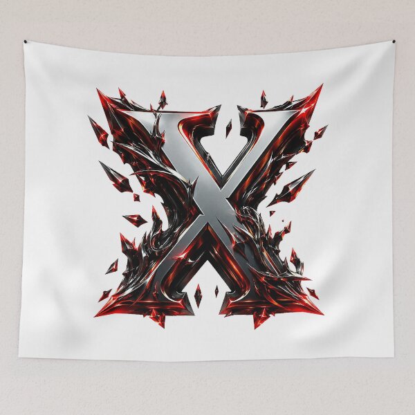Item preview, Crimson Steel Alphabet of Power Letter X designed and sold by BlissBlvdShop.