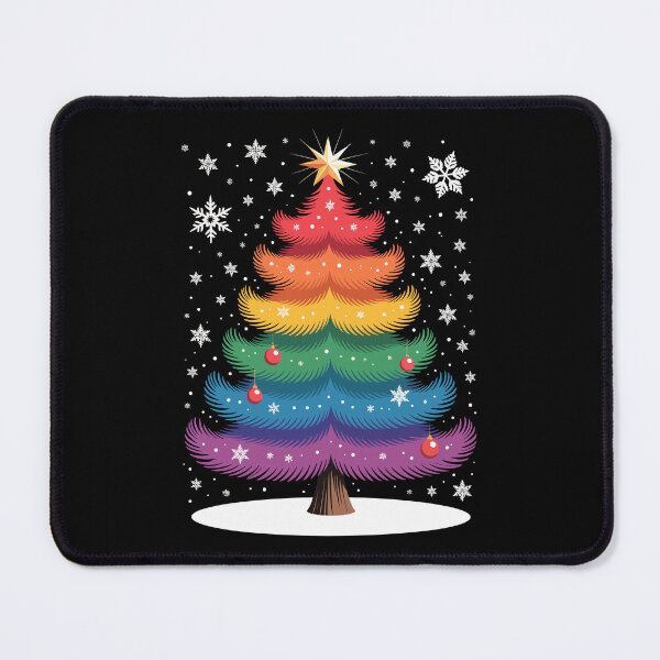 Item preview, Rainbow Christmas Tree with Snowflakes designed and sold by jkrphoto.
