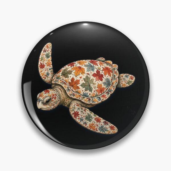 Item preview, Diving Maple Turtle | Ocean Autumn Maples Art Collection designed and sold by Zaru Art Studio.