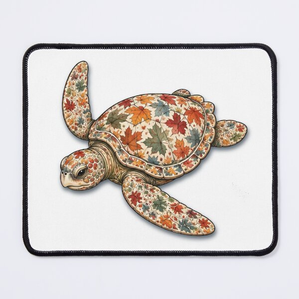 Item preview, Diving Maple Turtle | Ocean Autumn Maples Art Collection designed and sold by Zaru Art Studio.