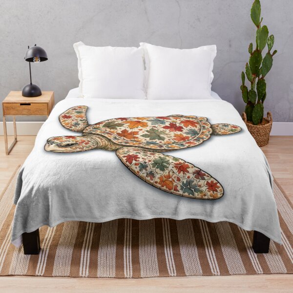 Item preview, Diving Maple Turtle | Ocean Autumn Maples Art Collection designed and sold by Zaru Art Studio.