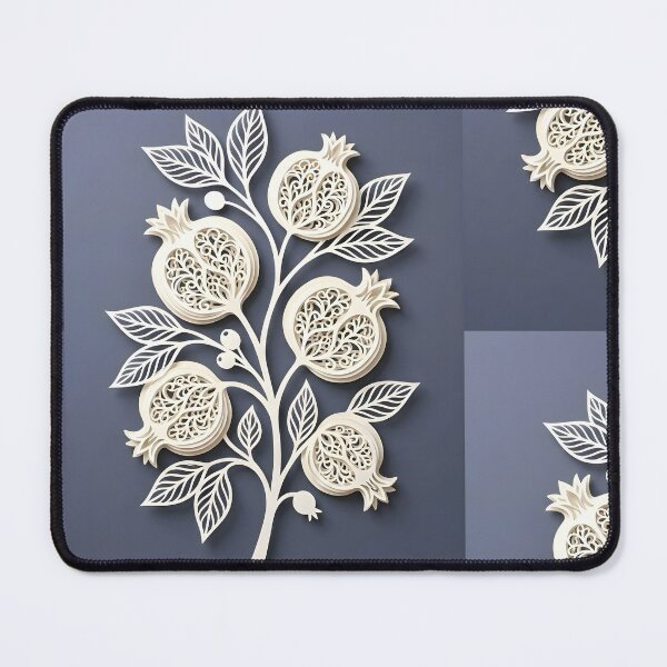 Item preview, 3D Paper Cut Pomegranate Branch Wall Art Print | Slate Blue Muted Slate Blue Poster | Intricate Botanical Silhouette | Boho Mediterranean Decor designed and sold by SergioMiklos.