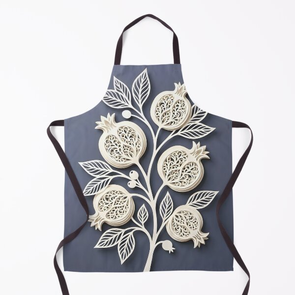 Item preview, 3D Paper Cut Pomegranate Branch Wall Art Print | Slate Blue Muted Slate Blue Poster | Intricate Botanical Silhouette | Boho Mediterranean Decor designed and sold by SergioMiklos.