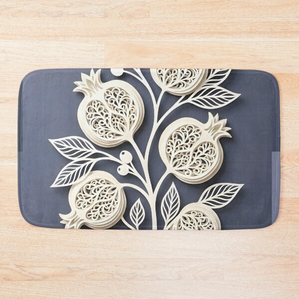Item preview, 3D Paper Cut Pomegranate Branch Wall Art Print | Slate Blue Muted Slate Blue Poster | Intricate Botanical Silhouette | Boho Mediterranean Decor designed and sold by SergioMiklos.