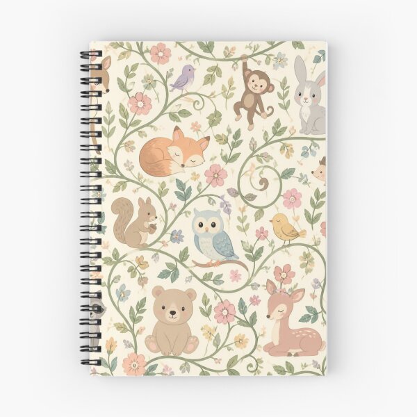 Item preview, Cute Woodland Animals Floral Pattern With Fox Owl Deer Bunny And Bear designed and sold by ThatSurreyLife.