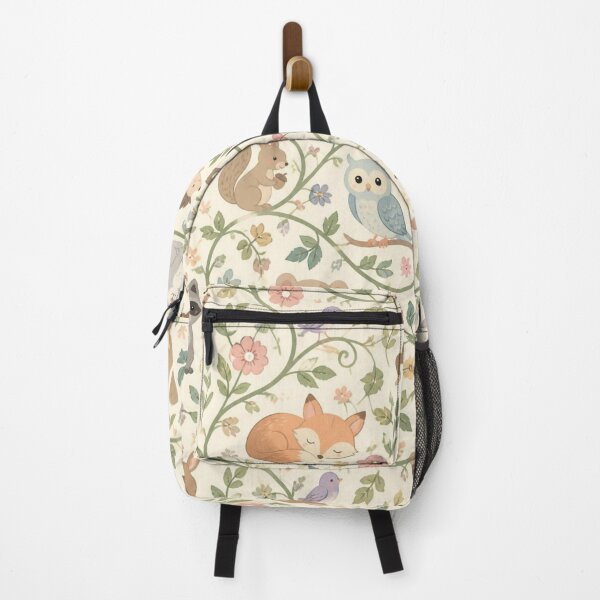 Item preview, Cute Woodland Animals Floral Pattern With Fox Owl Deer Bunny And Bear designed and sold by ThatSurreyLife.