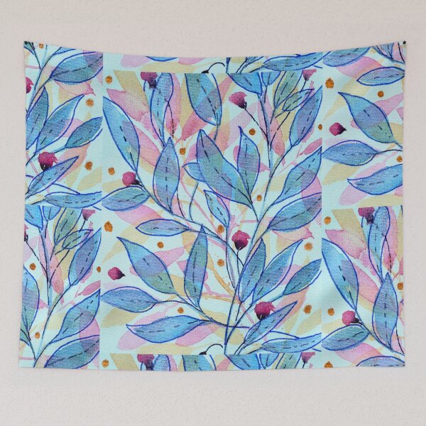 Item preview, A Garden Written in Blue, Metallic Botanical Watercolour designed and sold by ArithraStudio.