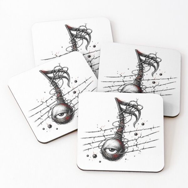 Item preview, Gothic Eyeball Music Note Dark Surreal Ink Sketch designed and sold by chattsuede.