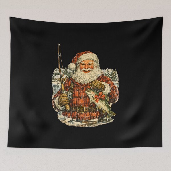 Item preview, Vintage Santa Claus Knitting Christmas Scarf Cozy Retro Gift designed and sold by Artycom.