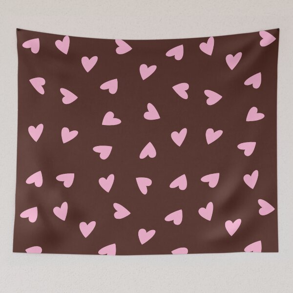 Item preview, Pink Hearts Pattern on Chocolate Brown designed and sold by OneThreeSix.