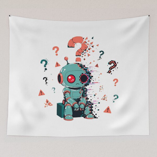 Item preview, Sad Robot System Error 404 Pixel Meltdown designed and sold by chattsuede.