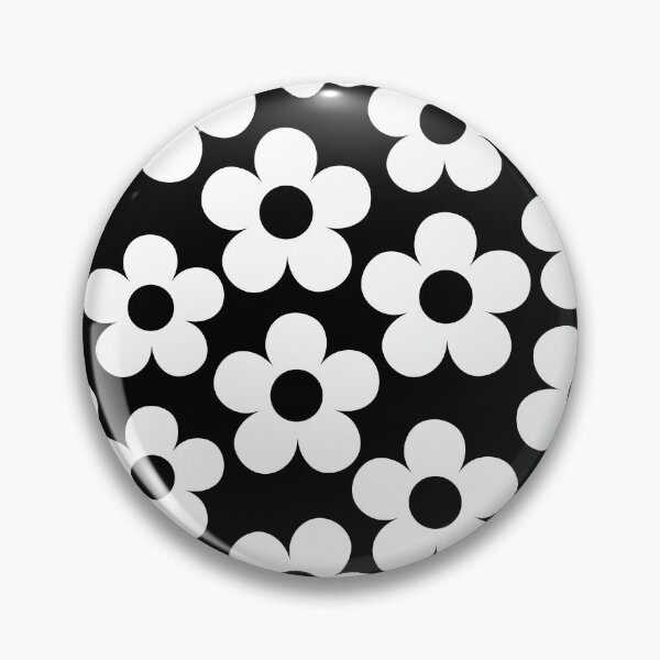 Item preview, Bold Black and White Retro Floral Pattern designed and sold by GemsAnatomy.