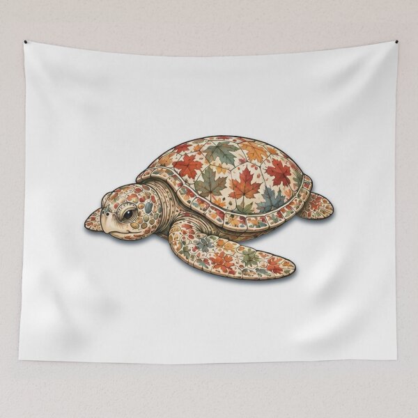 Item preview, Resting Maple Turtle | Ocean Autumn Maples Art Collection designed and sold by Zaru Art Studio.