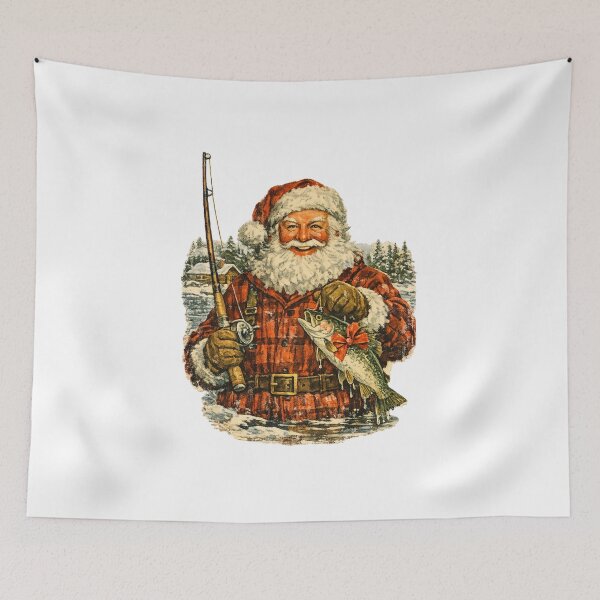 Item preview, Vintage Santa Claus Knitting Christmas Scarf Cozy Retro Gift designed and sold by Artycom.