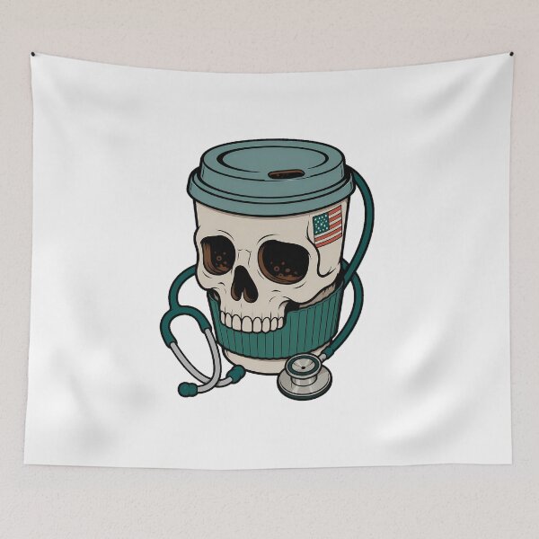 Item preview, Patriotic Nurse Skull Coffee Cup Edgy Medical Humor designed and sold by chattsuede.