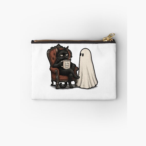 Item preview, is He Vintage Dead Yet Dark Ghost & Cat Humor Retro Tee designed and sold by BornBorn.