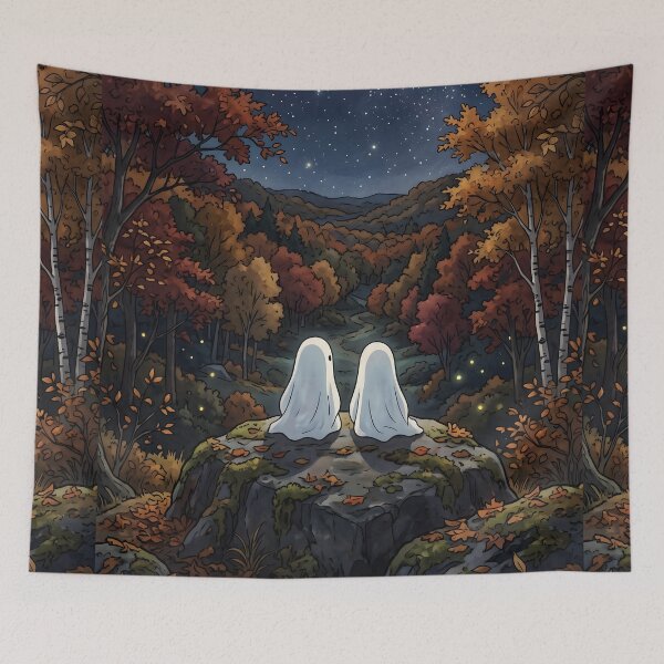 Item preview, 80s Retro Anime Forest Landscape | Autumn, Fall, Ghost, Halloween designed and sold by Animania-AnimeS.
