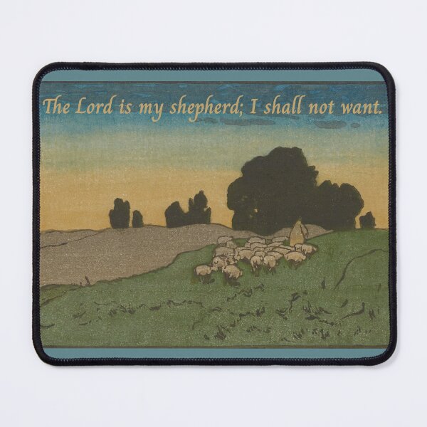Item preview, The Lord Is My Shepherd with "Evening Pasture"by Elizabeth Christie Austen Brown designed and sold by HiddenWalnuts.