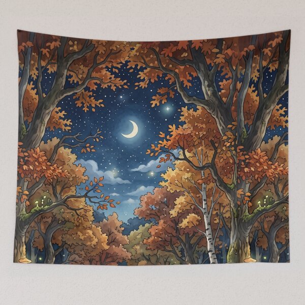 Item preview, 80s Retro Anime Forest Landscape | Autumn, Fall, Ghost, Halloween designed and sold by Animania-AnimeS.