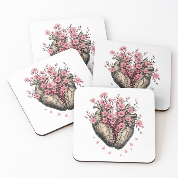 Item preview, Anatomical Heart Cherry Blossom Dark Academia Botanical designed and sold by chattsuede.