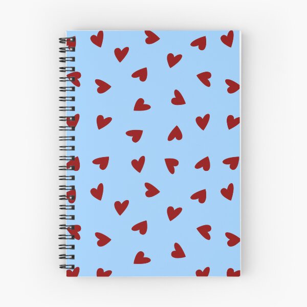 Item preview, Dark Red Hearts Pattern on Blue designed and sold by OneThreeSix.