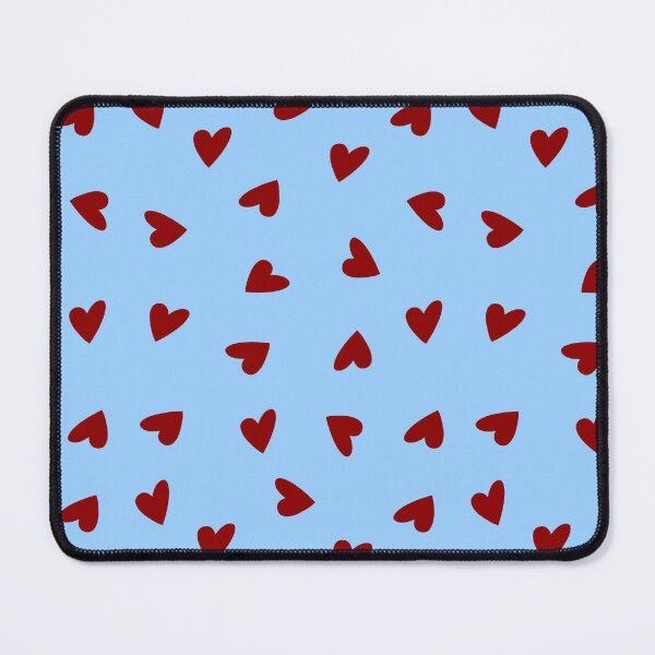 Item preview, Dark Red Hearts Pattern on Blue designed and sold by OneThreeSix.