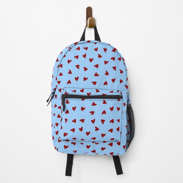 Item preview, Dark Red Hearts Pattern on Blue designed and sold by OneThreeSix.