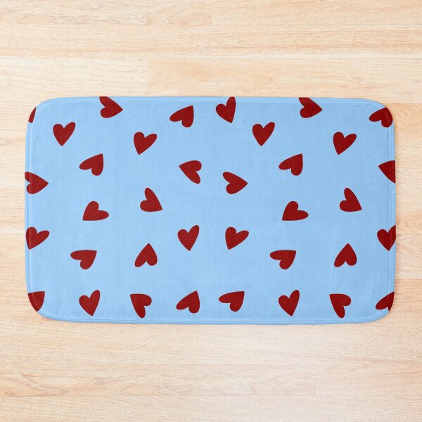 Item preview, Dark Red Hearts Pattern on Blue designed and sold by OneThreeSix.