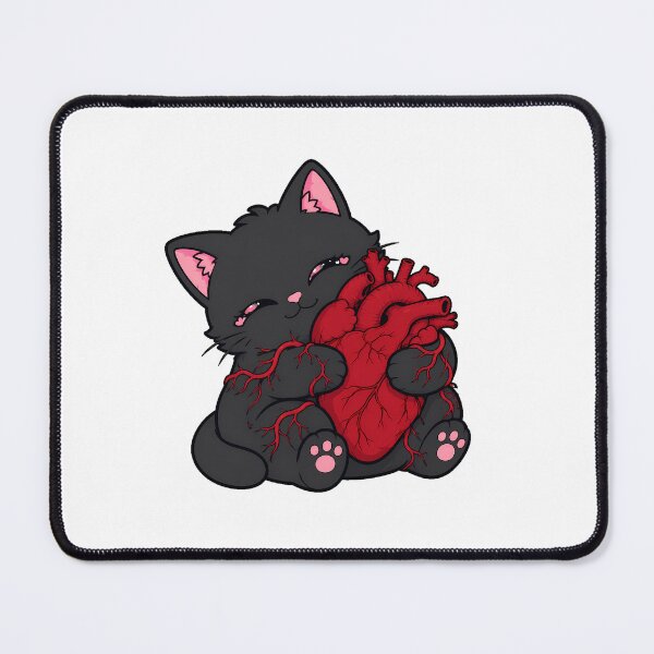 Item preview, Black Cat Anatomical Heart Pastel Goth Valentine designed and sold by chattsuede.