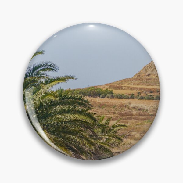 Item preview, Palm Trees Framing a Rocky Hill With a Cross Monument Overlooking Arid Rural Landscape designed and sold by Nmallia.