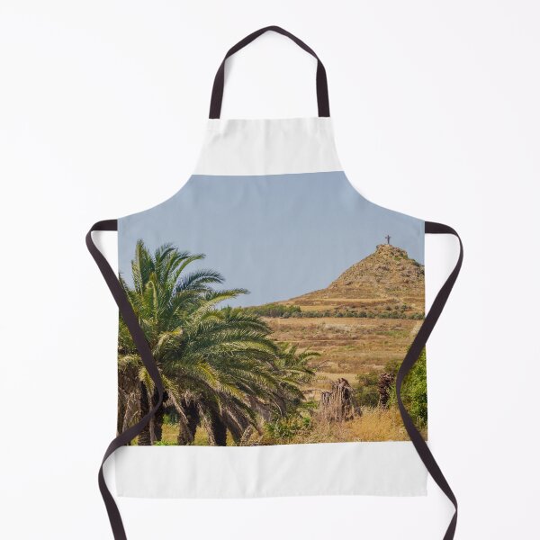 Item preview, Palm Trees Framing a Rocky Hill With a Cross Monument Overlooking Arid Rural Landscape designed and sold by Nmallia.