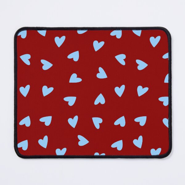 Item preview, Light Blue Hearts Pattern on Dark Red designed and sold by OneThreeSix.
