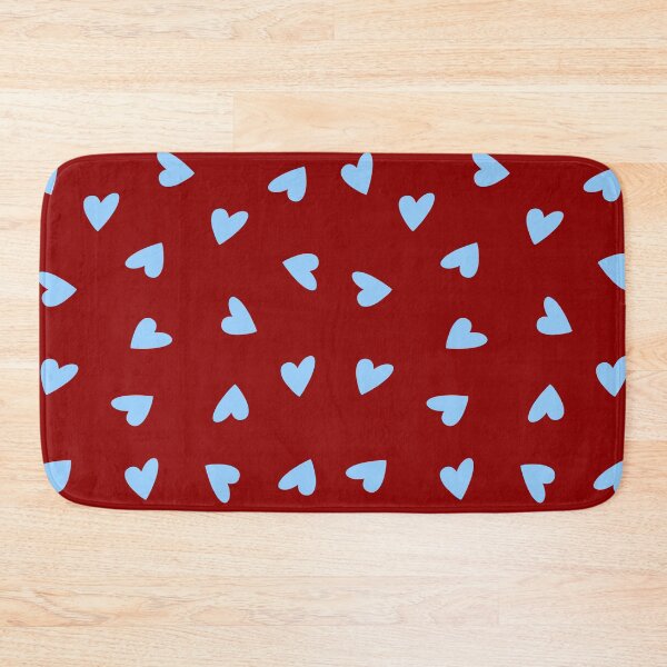 Item preview, Light Blue Hearts Pattern on Dark Red designed and sold by OneThreeSix.