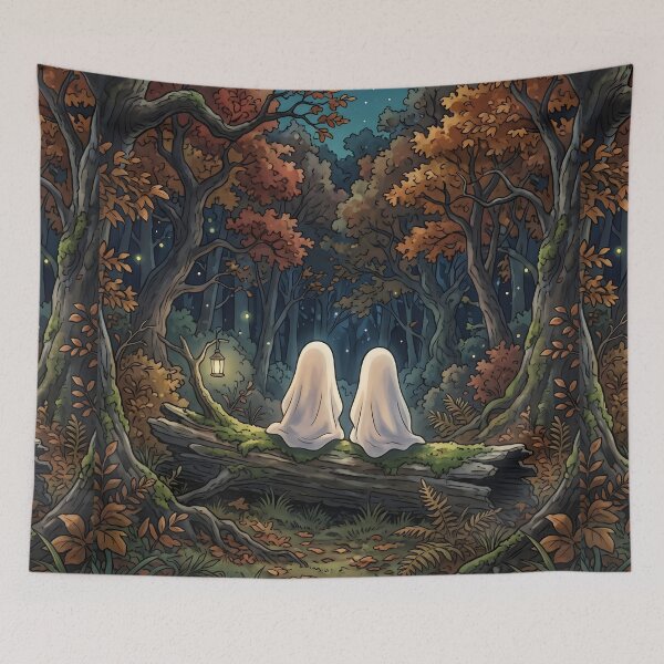 Item preview, 80s Retro Anime Forest Landscape | Autumn, Fall, Ghost, Halloween designed and sold by Animania-AnimeS.