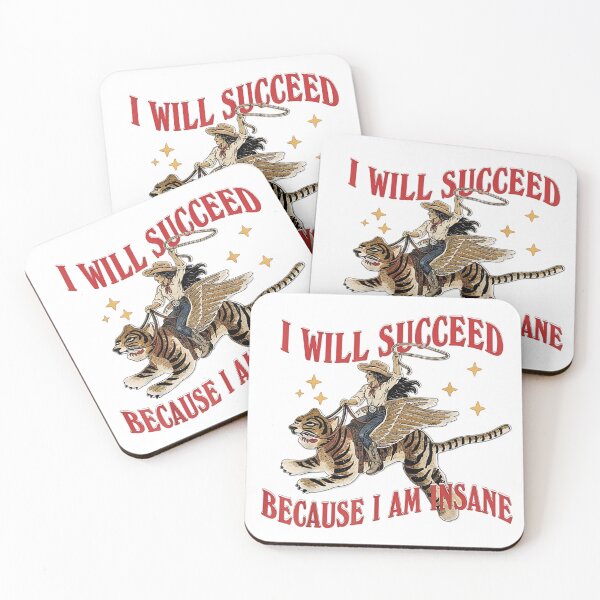 Item preview, I Will Succeed Because I Am Insane Funny Cowgirl Tiger Western Art designed and sold by defvulan.