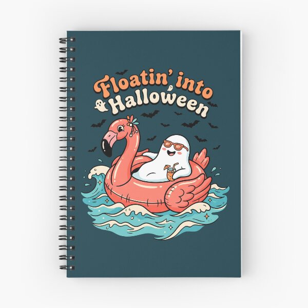 Item preview, "Floatin' Into Halloween" Ghost Flamingo Floatie − Cute Spooky Beach Design designed and sold by Sea Gem.