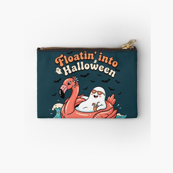 Item preview, "Floatin' Into Halloween" Ghost Flamingo Floatie − Cute Spooky Beach Design designed and sold by Sea Gem.