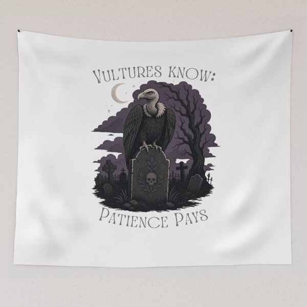 Item preview, Vultures Know Patience Pays Funny Birdwatcher Gothic Bird Birdwatching Halloween designed and sold by Neurospicy Trolls.