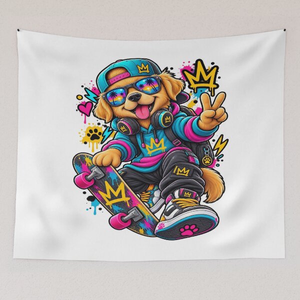 Item preview, Skater Dog Graffiti Streetwear Character designed and sold by JMDG Studio.