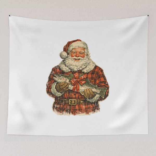 Item preview, Vintage Santa Claus Knitting Christmas Scarf Cozy Retro Gift designed and sold by Artycom.