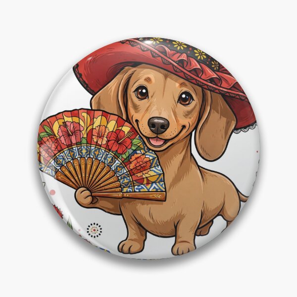 Item preview, Spanish Flamenco Dachshund - Perro Salchicha Flamenco - Cute Fiesta Fan Dog designed and sold by Csaba1983.