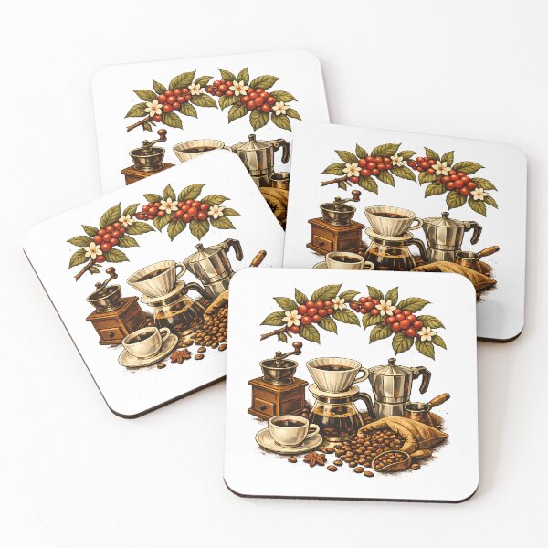 Item preview, Coffee branch with cherries and flowers. designed and sold by Daily Quirk.