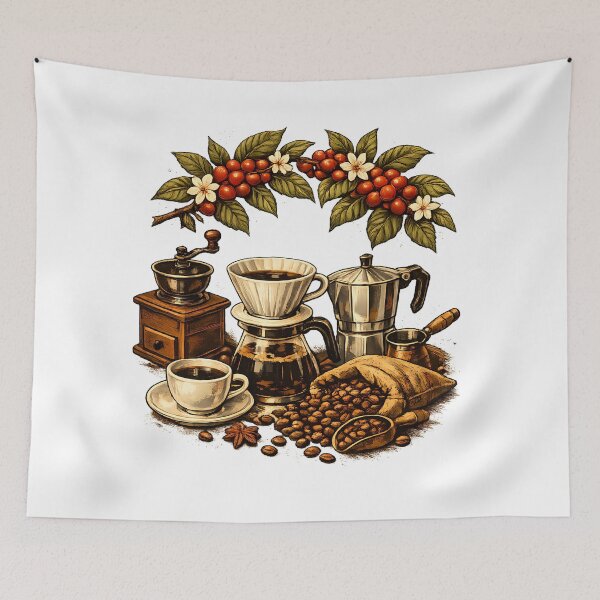 Item preview, Coffee branch with cherries and flowers. designed and sold by Daily Quirk.