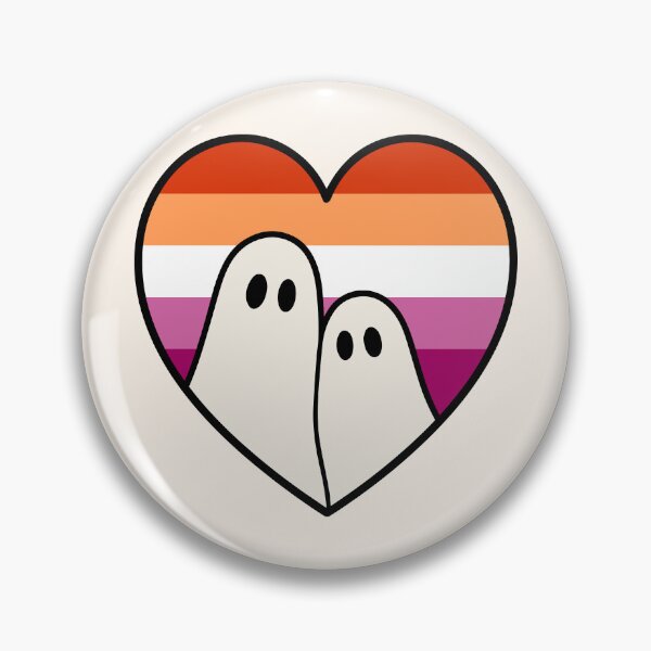 Item preview, Lesbian Ghost Couple – Halloween LGBTQ Pride Heart designed and sold by Cannaxes Studio.
