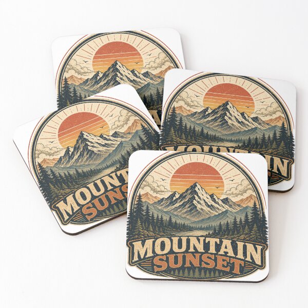 Item preview,  Mountain Sunset Vintage Outdoor Adventure Nature Design designed and sold by RobertArt08.