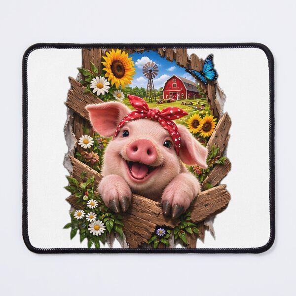 Item preview, 3D Cute Pig Farmhouse Country Escape designed and sold by AI-Only Creations.