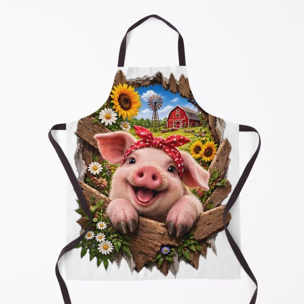 Item preview, 3D Cute Pig Farmhouse Country Escape designed and sold by AI-Only Creations.