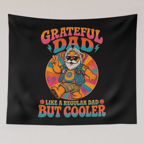 Item preview, Jerry Grateful Dad Like A Regular Dad But Cooler Retro Bear designed and sold by zwawji.