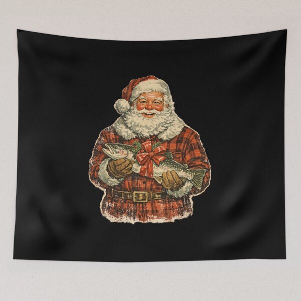 Item preview, Vintage Santa Claus Knitting Christmas Scarf Cozy Retro Gift designed and sold by Artycom.