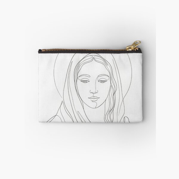 Item preview, Minimalist Virgin Mary Face Drawing, One Line, White Background designed and sold by MantoSagrado.